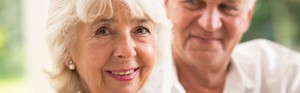 Elder lady is happy with her husband